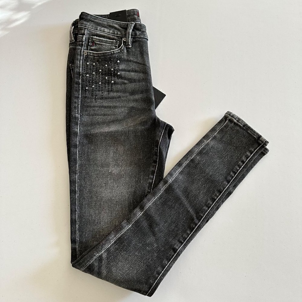 Dear John Denim Women's Olivia High Rise Skinny Jeans Cobble Size 25 With Sequin - Picture 10 of 10